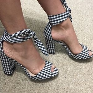 Black & White Gingham Heels